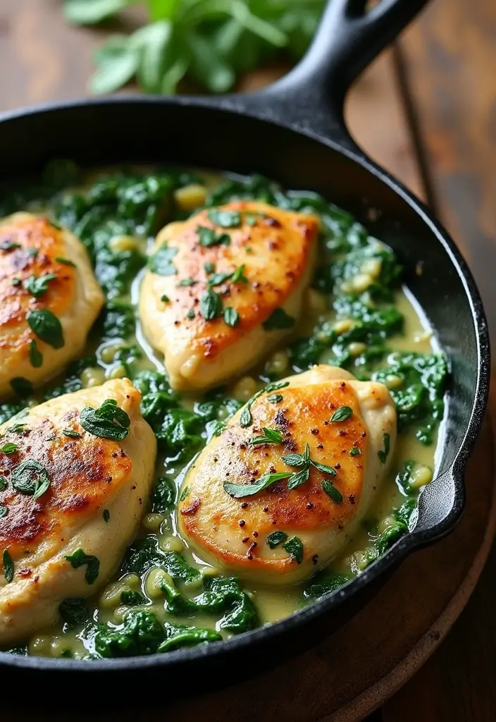 25 One Pot Paleo Recipes for Simple Weeknight Meals 112 25 One Pot Paleo Recipes for Simple Weeknight Meals - 20. Creamy Spinach and Chicken Skillet