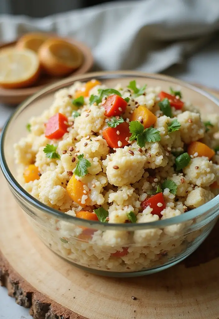25 Paleo Cauliflower Rice Recipes for Low Carb Eating - 11. Asian Cauliflower Rice Salad