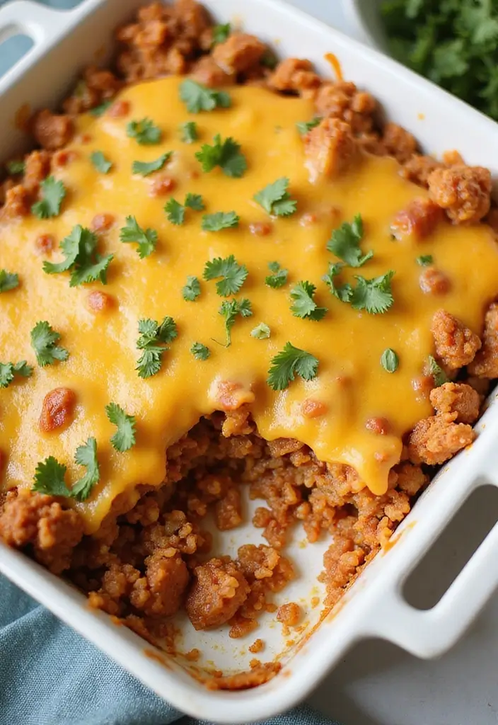 25 Paleo Cauliflower Rice Recipes for Low Carb Eating - 14. Taco Cauliflower Rice Casserole