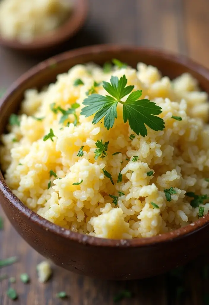 25 Paleo Cauliflower Rice Recipes for Low Carb Eating - 16. Garlic Butter Cauliflower Rice