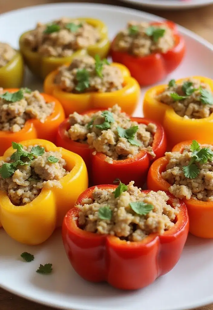 25 Paleo Cauliflower Rice Recipes for Low Carb Eating - 17. Cauliflower Rice Stuffed Peppers
