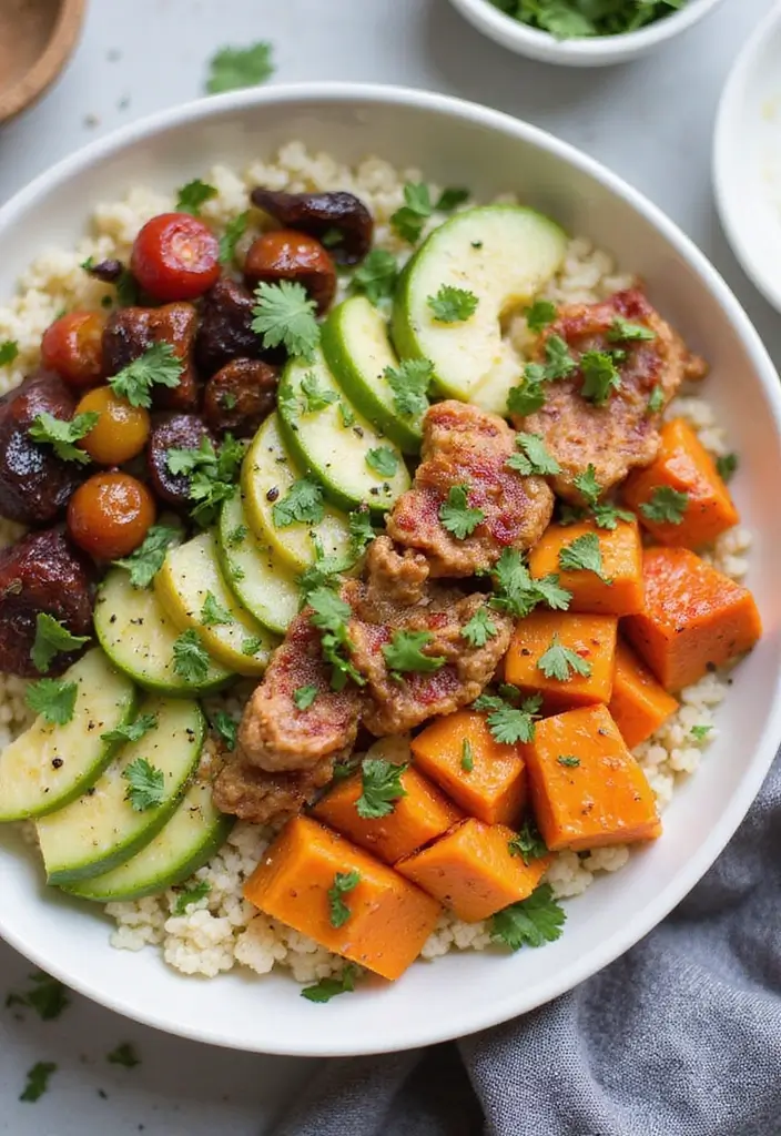 25 Paleo Cauliflower Rice Recipes for Low Carb Eating - 2. Mediterranean Cauliflower Rice Bowl