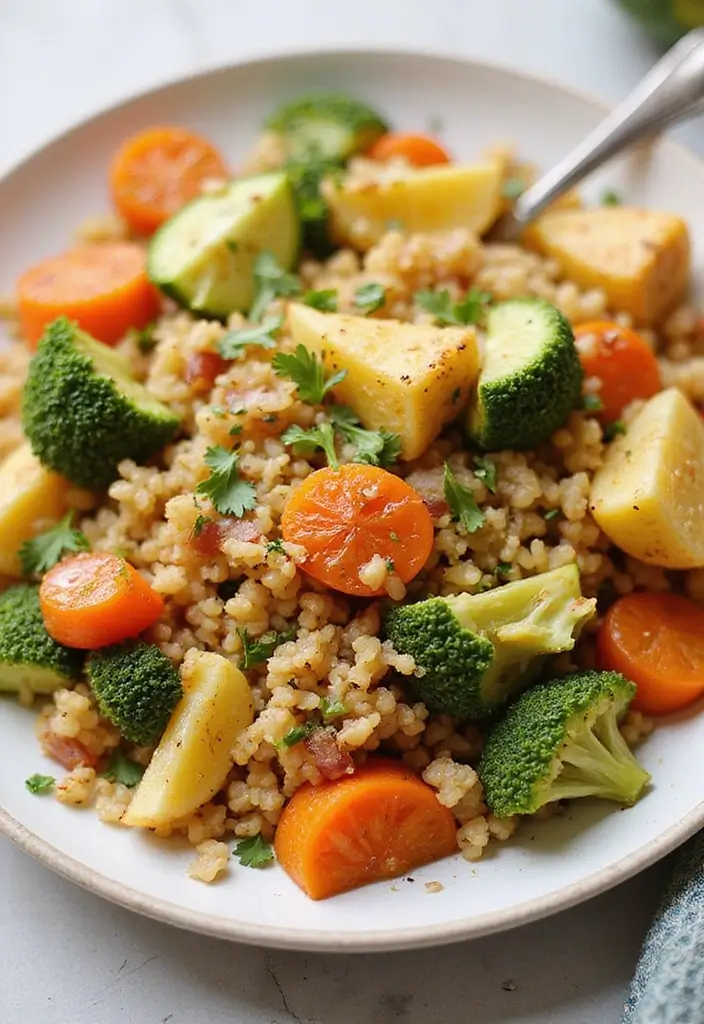 25 Paleo Cauliflower Rice Recipes for Low Carb Eating - 22. Roasted Vegetable Cauliflower Rice