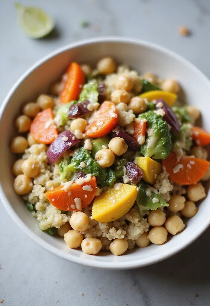 25 Paleo Cauliflower Rice Recipes for Low Carb Eating - 25. Cauliflower Rice and Chickpea Bowl