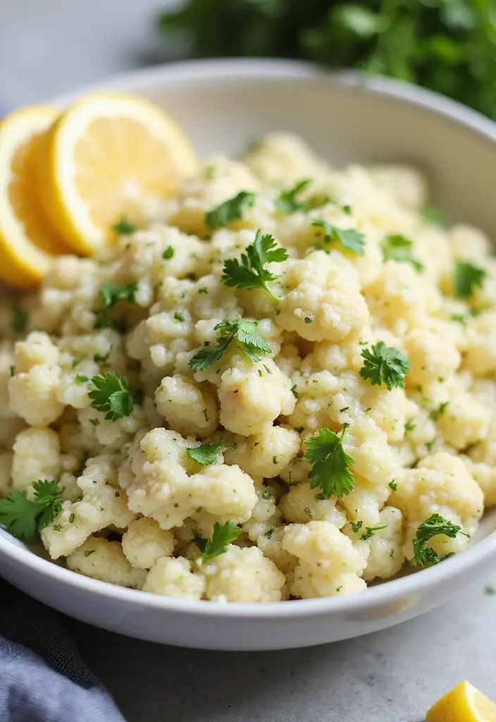 25 Paleo Cauliflower Rice Recipes for Low Carb Eating - 6. Lemon Herb Cauliflower Rice