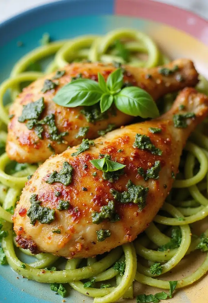 25 Paleo Chicken Leg Recipes That Are Perfect for Meal Prep 79 25 Paleo Chicken Leg Recipes That Are Perfect for Meal Prep - 15. Pesto Chicken Legs