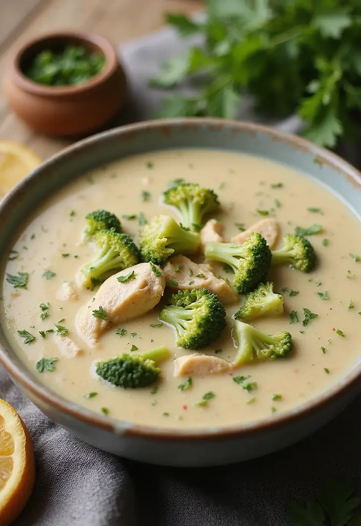 25 Paleo Chicken Soup Recipes That Warm the Soul - 16. Creamy Chicken and Broccoli Soup