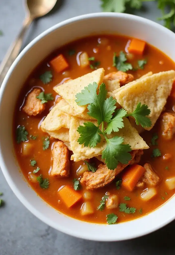 25 Paleo Chicken Soup Recipes That Warm the Soul - 17. Chicken Tortilla Soup