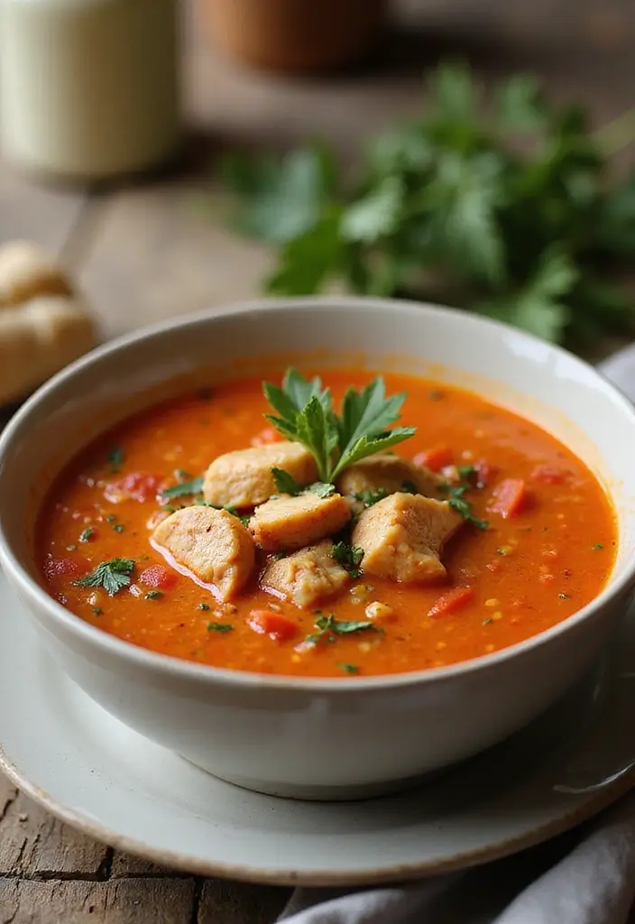 25 Paleo Chicken Soup Recipes That Warm the Soul - 18. Creamy Tomato Chicken Soup