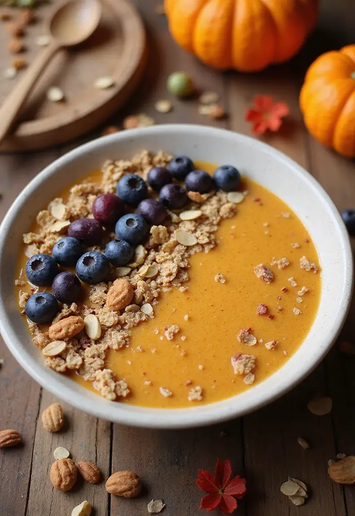 25 Paleo Fall Dessert Recipes for Cozy, Guilt Free Treats 141 25 Paleo Fall Dessert Recipes for Cozy, Guilt Free Treats - 23. Pumpkin Spice Smoothie Bowl