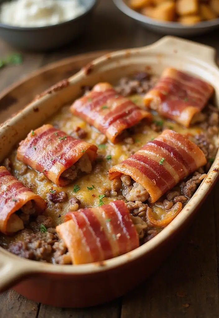 25 Paleo Ground Beef Casserole Recipes for Easy Dinners 124 25 Paleo Ground Beef Casserole Recipes for Easy Dinners - 22. Bacon-Wrapped Beef Casserole