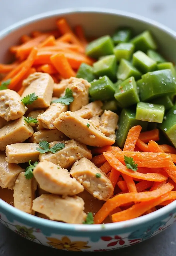 25 Paleo Shredded Chicken Recipes for Quick Meal Prep 62 25 Paleo Shredded Chicken Recipes for Quick Meal Prep - 14. Thai Peanut Chicken Bowls