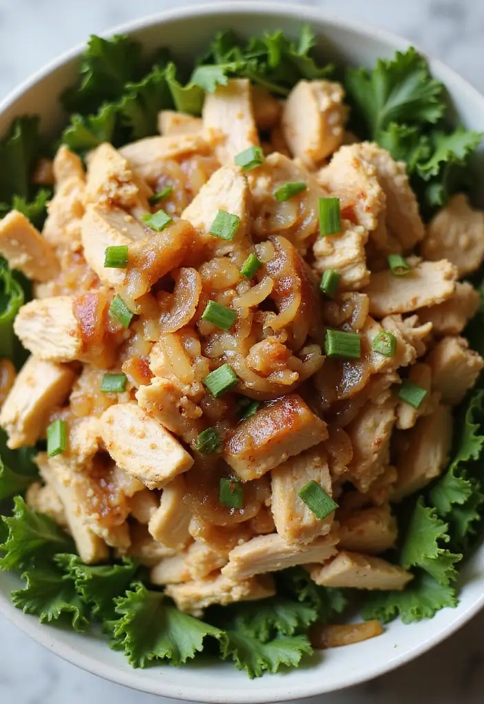 25 Paleo Shredded Chicken Recipes for Quick Meal Prep 81 25 Paleo Shredded Chicken Recipes for Quick Meal Prep - 17. Caramelized Onion Chicken Bowls