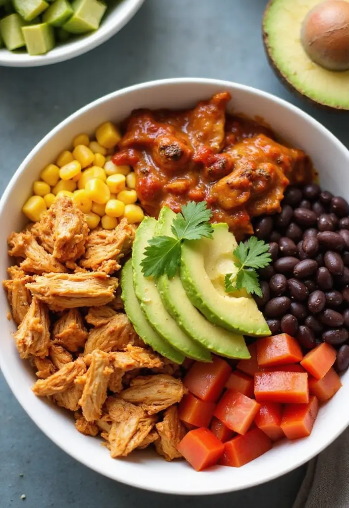 25 Paleo Shredded Chicken Recipes for Quick Meal Prep 26 25 Paleo Shredded Chicken Recipes for Quick Meal Prep - 6. Chipotle Chicken Bowls