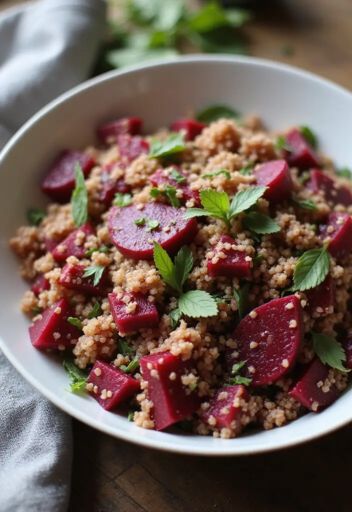 30+ AIP Paleo Lunch Recipes That Are Easy and Delicious 97 30+ AIP Paleo Lunch Recipes That Are Easy and Delicious - 17. Beetroot & Quinoa Salad