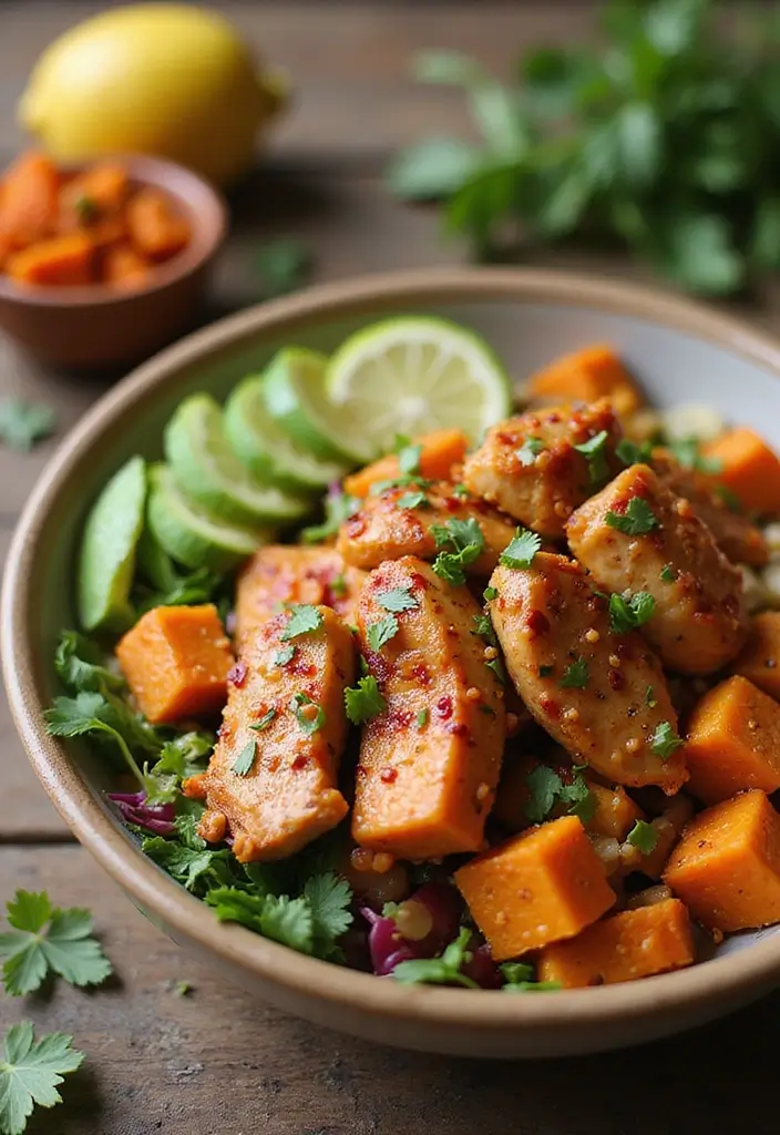 30+ AIP Paleo Lunch Recipes That Are Easy and Delicious 165 30+ AIP Paleo Lunch Recipes That Are Easy and Delicious - 29. Chicken & Sweet Potato Buddha Bowl