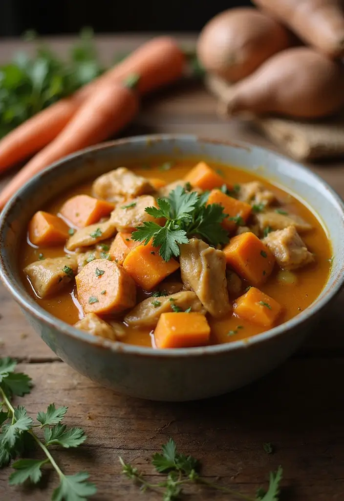 30+ Autoimmune Paleo Crockpot Recipes for Effortless Healing Meals 1 30+ Autoimmune Paleo Crockpot Recipes for Effortless Healing Meals - 1. Savory Sweet Potato and Chicken Stew