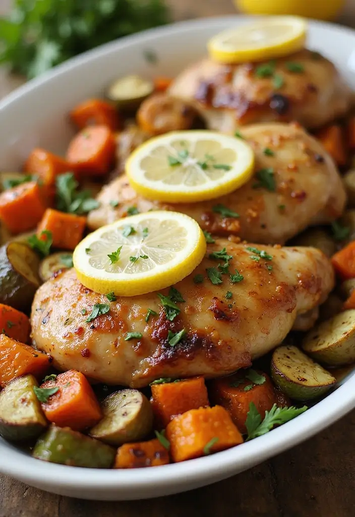 30+ High Protein Paleo Recipes for Strength and Energy - 14. Baked Chicken Thighs with Lemon and Garlic