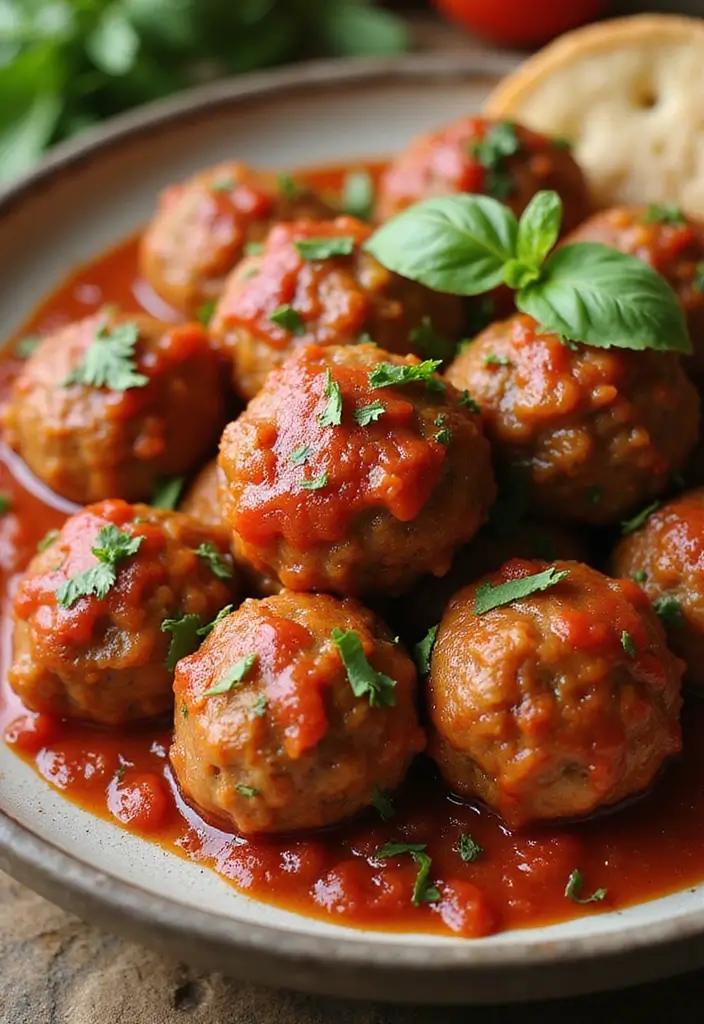 30+ High Protein Paleo Recipes for Strength and Energy - 22. Turkey Meatballs in Tomato Sauce