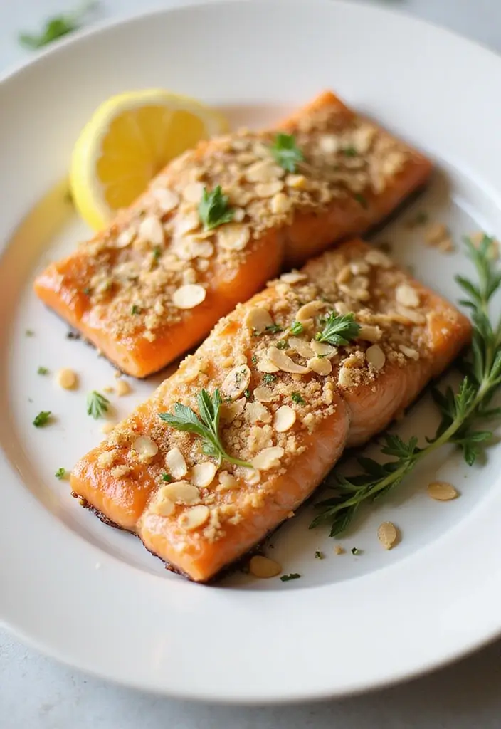 30+ High Protein Paleo Recipes for Strength and Energy - 4. Almond-Crusted Salmon