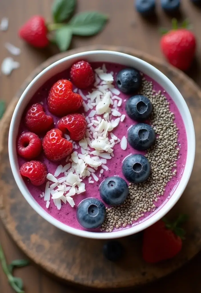 30+ Low Carb Paleo Breakfast Recipes to Start Your Day Right - 1. Berry Bliss Smoothie Bowl