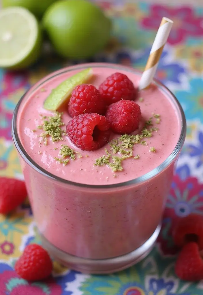 30+ Low Carb Paleo Breakfast Recipes to Start Your Day Right - 22. Raspberry Lime Smoothie Bowl