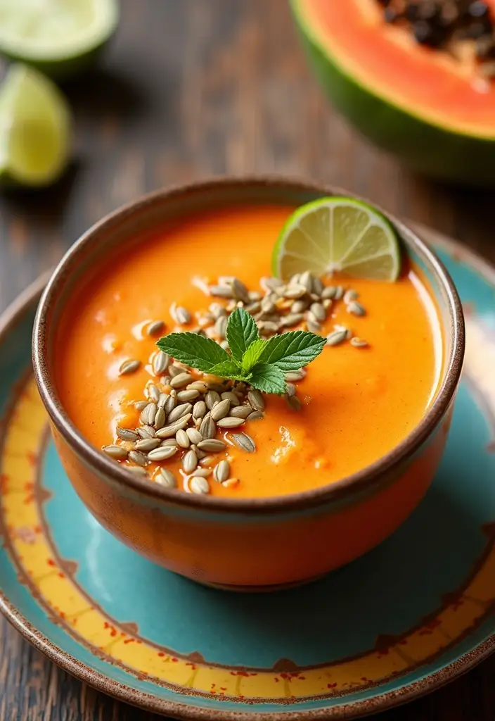 30+ Low Carb Paleo Breakfast Recipes to Start Your Day Right - 24. Spicy Papaya Smoothie Bowl