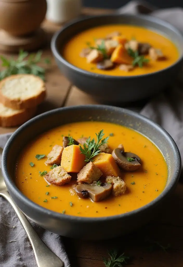 30+ Paleo Butternut Squash Recipes for Cozy Dinners 102 30+ Paleo Butternut Squash Recipes for Cozy Dinners - 18. Butternut Squash and Mushroom Soup