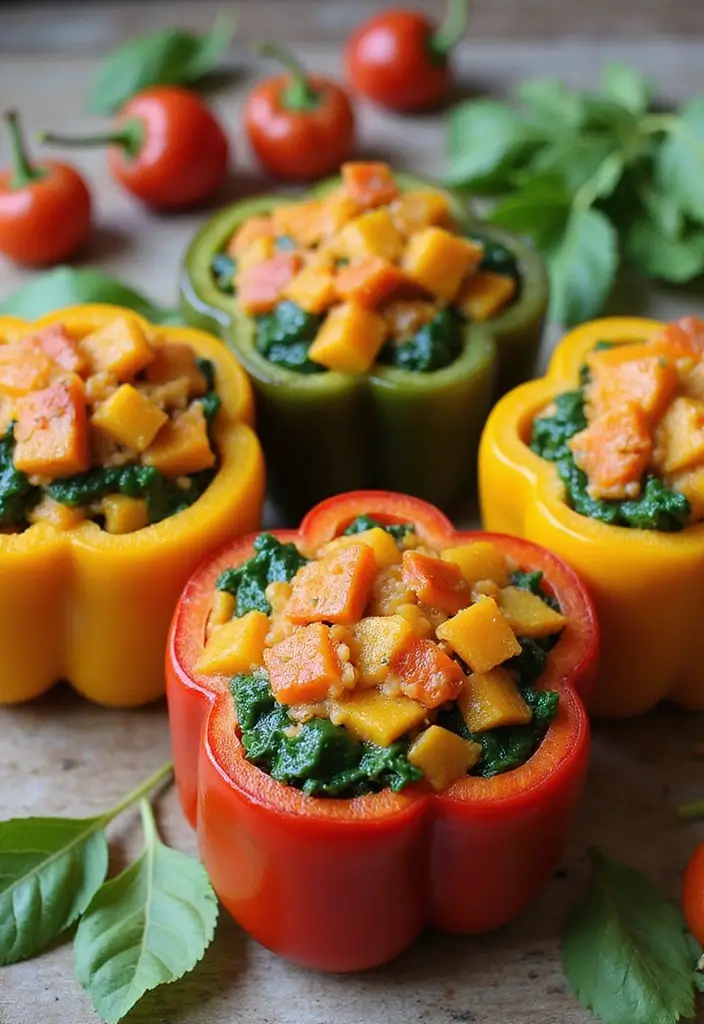 30+ Paleo Butternut Squash Recipes for Cozy Dinners 119 30+ Paleo Butternut Squash Recipes for Cozy Dinners - 21. Butternut Squash and Spinach Stuffed Peppers