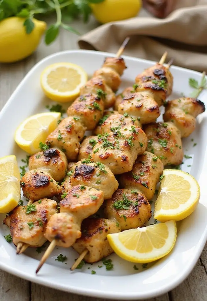 30+ Paleo Diet Dinner Recipes for Every Night of the Week 76 30+ Paleo Diet Dinner Recipes for Every Night of the Week - 16. Grilled Lemon Herb Chicken Skewers
