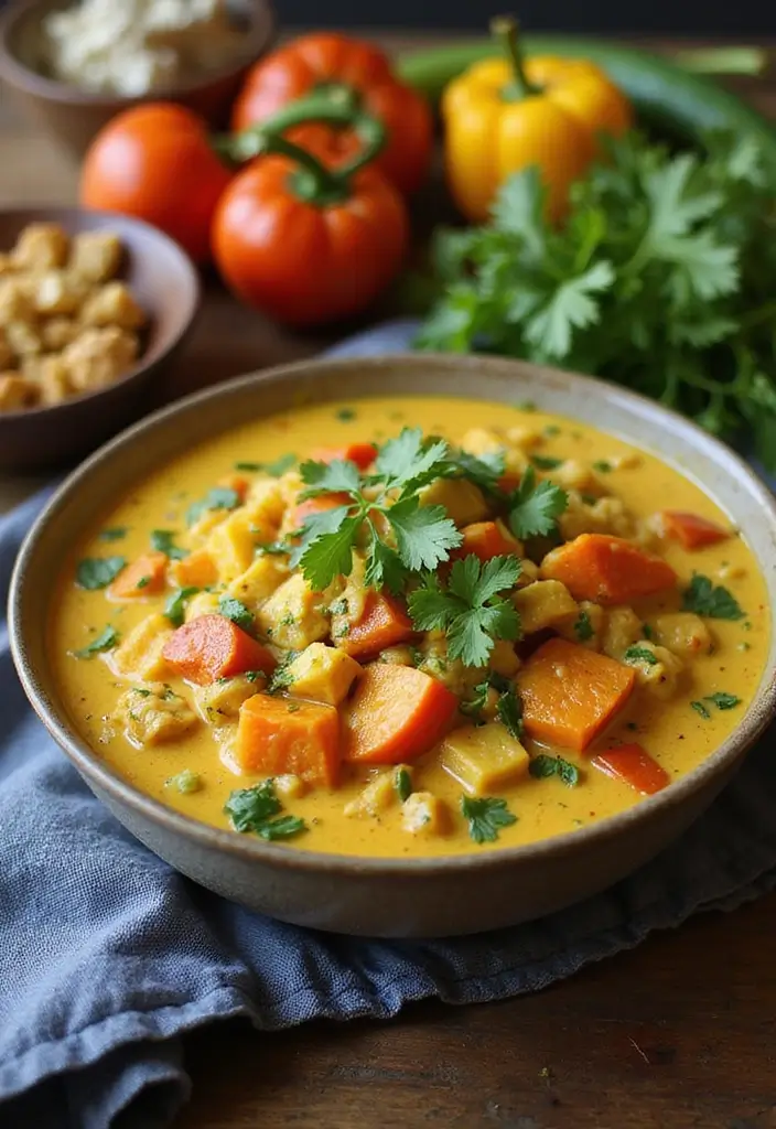 30+ Paleo Gluten Free Crockpot Recipes for Effortless Meals - 9. Coconut Curry Vegetable Medley
