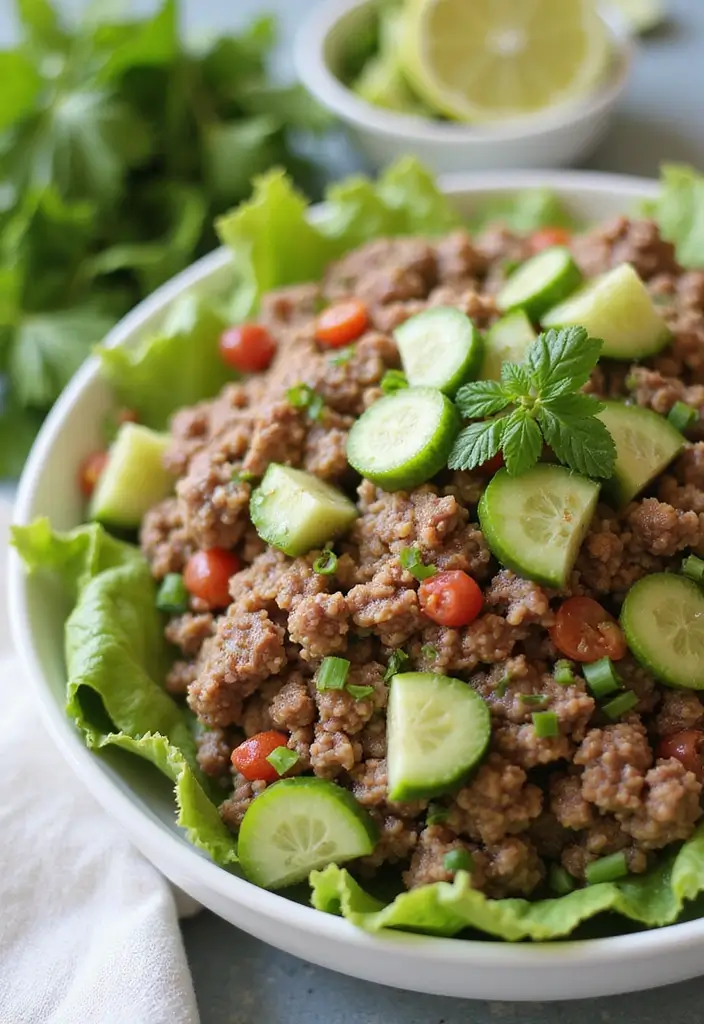 30+ Paleo Ground Beef Recipes for Simple Healthy Meals 143 30+ Paleo Ground Beef Recipes for Simple Healthy Meals - 25. Beef and Cucumber Salad