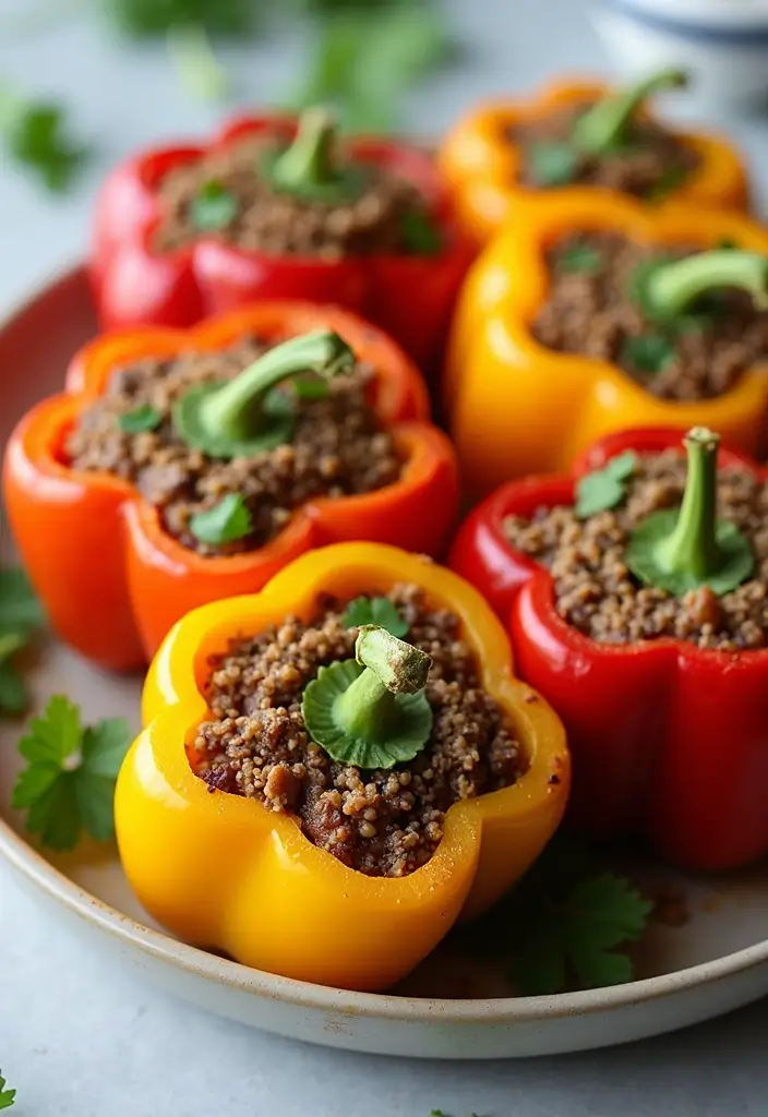 30+ Paleo Ground Beef Recipes for Simple Healthy Meals 148 30+ Paleo Ground Beef Recipes for Simple Healthy Meals - 26. Beef and Quinoa Stuffed Bell Peppers
