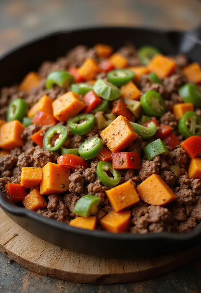30+ Paleo Ground Beef Recipes for Simple Healthy Meals 32 30+ Paleo Ground Beef Recipes for Simple Healthy Meals - 6. Beef and Sweet Potato Skillet