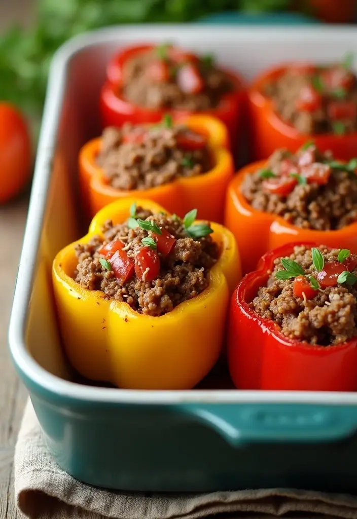 30+ Paleo Ground Beef Recipes for Simple Healthy Meals 45 30+ Paleo Ground Beef Recipes for Simple Healthy Meals - 9. Beef-Stuffed Bell Peppers