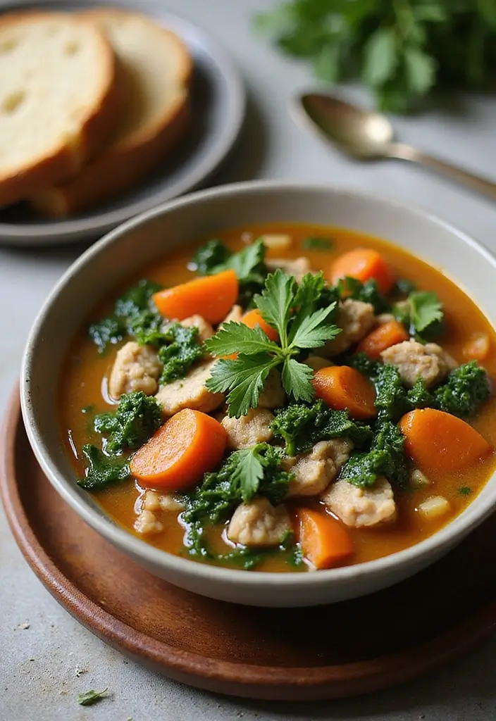 30+ Paleo Ground Turkey Recipes for High Protein Meals - 14. Ground Turkey and Kale Soup
