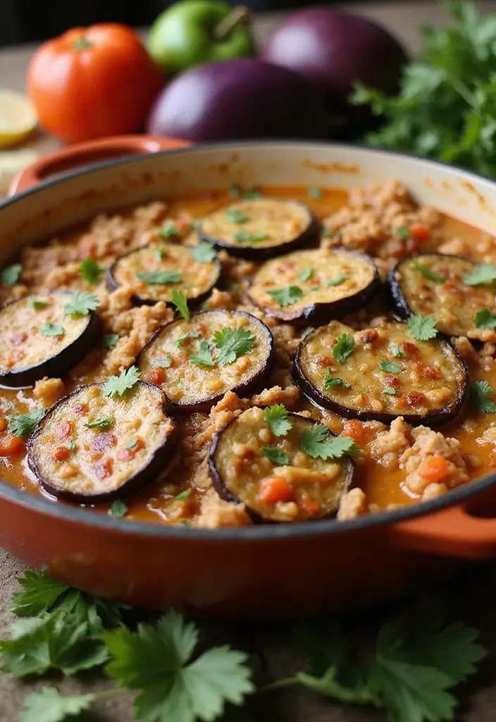 30+ Paleo Ground Turkey Recipes for High Protein Meals - 22. Ground Turkey and Eggplant Bake