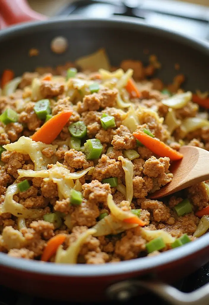 30+ Paleo Ground Turkey Recipes for High Protein Meals - 24. Ground Turkey and Cabbage Stir-Fry