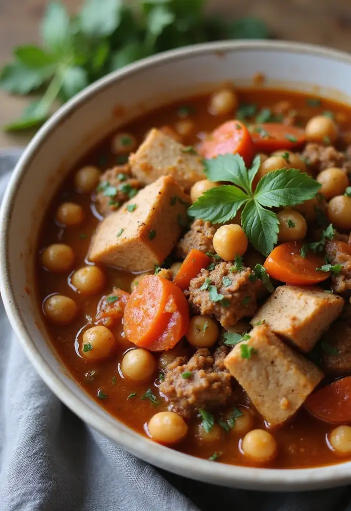30+ Paleo Ground Turkey Recipes for High Protein Meals - 29. Ground Turkey and Chickpea Stew