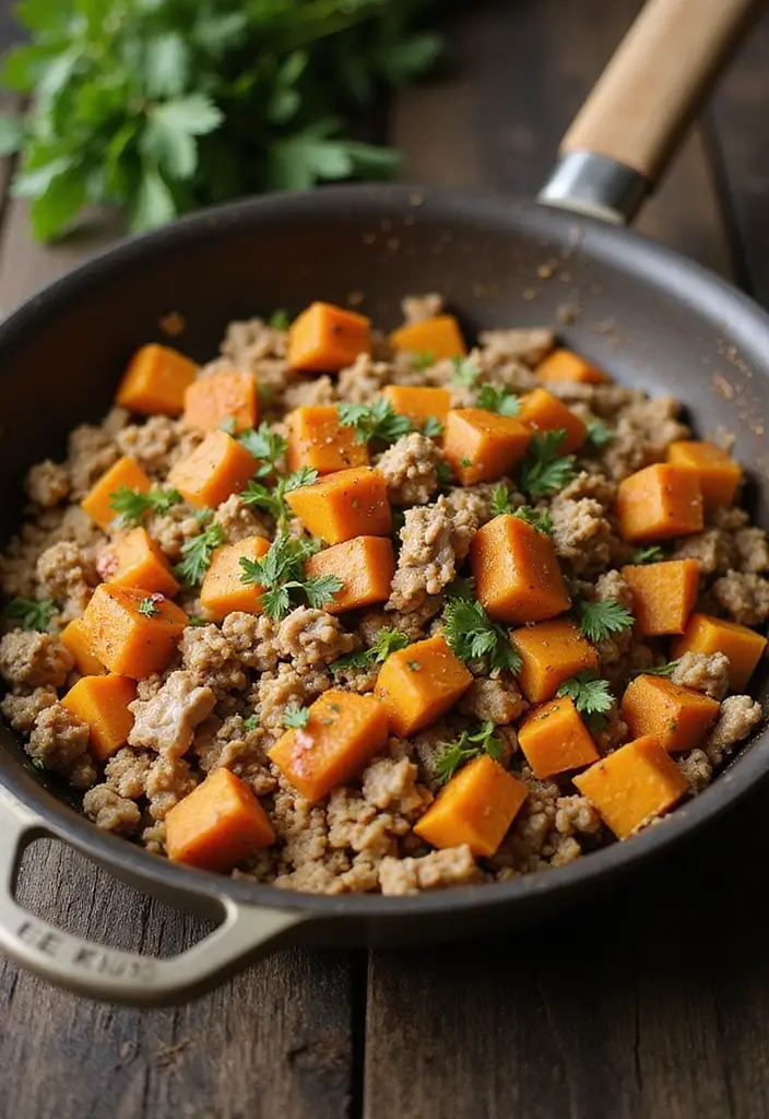 30+ Paleo Ground Turkey Recipes for High Protein Meals - 3. Ground Turkey and Sweet Potato Hash