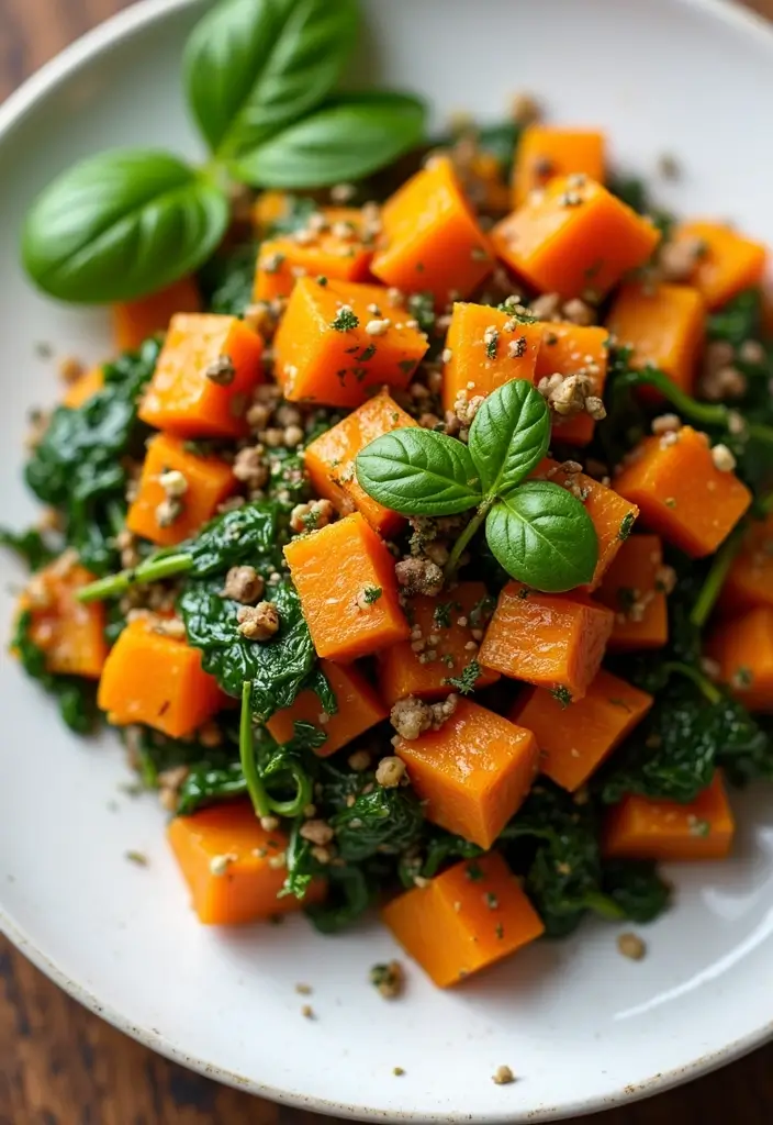 30+ Paleo Low FODMAP Recipes for Sensitive Digestion 8 30+ Paleo Low FODMAP Recipes for Sensitive Digestion - 2. Sweet Potato and Spinach Hash