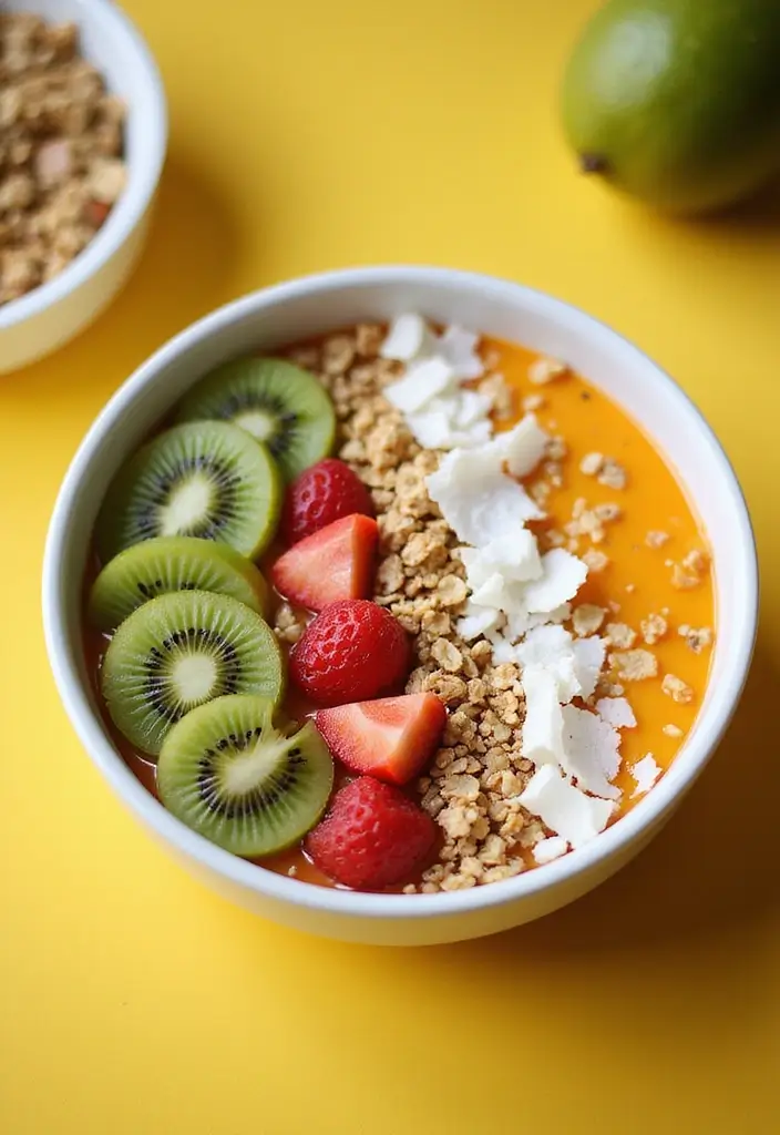 30+ Paleo Nut Free Recipes That Are Allergy Safe and Tasty 147 30+ Paleo Nut Free Recipes That Are Allergy Safe and Tasty - 25. Tropical Fruit Smoothie Bowl
