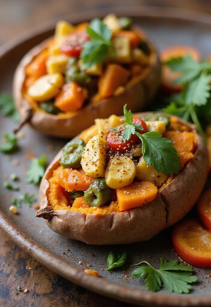 30+ Paleo Recipes on the Go for Busy, Healthy Lifestyles 13 30+ Paleo Recipes on the Go for Busy, Healthy Lifestyles - 3. Veggie-Stuffed Sweet Potatoes