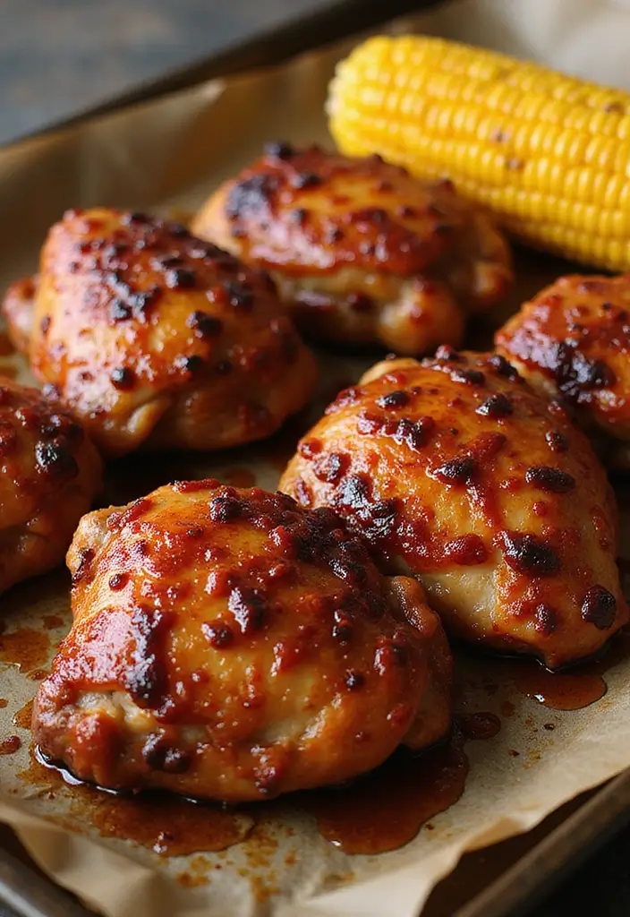 30+ Paleo Sheet Pan Recipes That Make Dinner Effortless 58 30+ Paleo Sheet Pan Recipes That Make Dinner Effortless - 10. BBQ Chicken and Roasted Corn