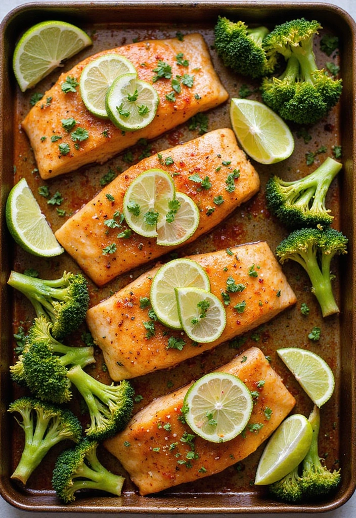 30+ Paleo Sheet Pan Recipes That Make Dinner Effortless 65 30+ Paleo Sheet Pan Recipes That Make Dinner Effortless - 11. Chili Lime Tilapia and Broccoli