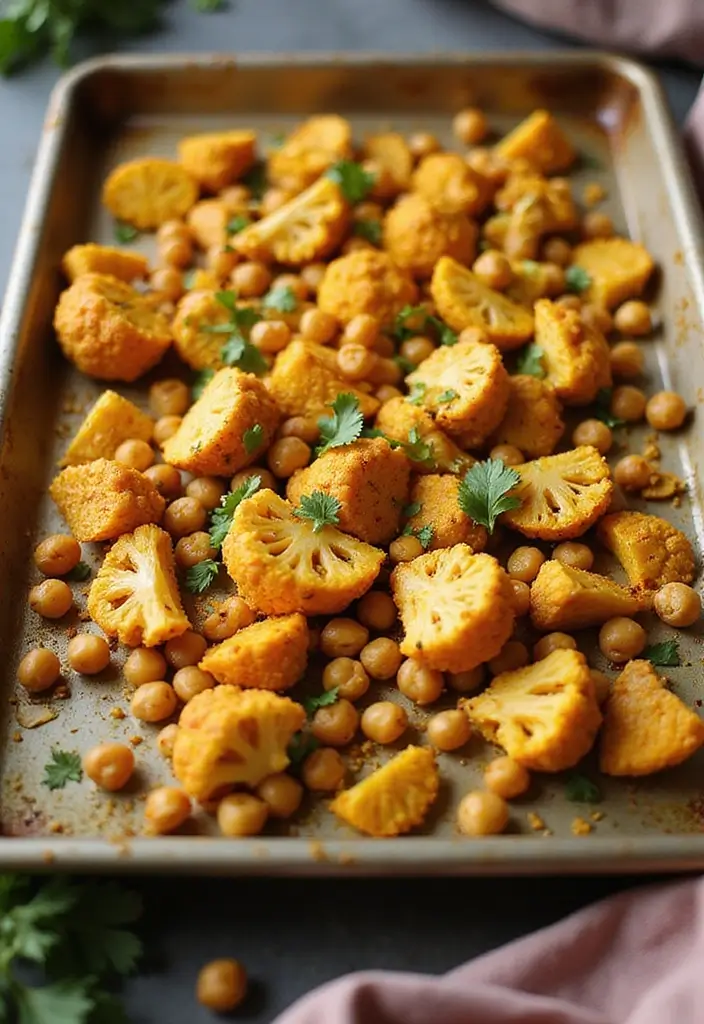 30+ Paleo Sheet Pan Recipes That Make Dinner Effortless 139 30+ Paleo Sheet Pan Recipes That Make Dinner Effortless - 21. Curried Cauliflower and Chickpeas