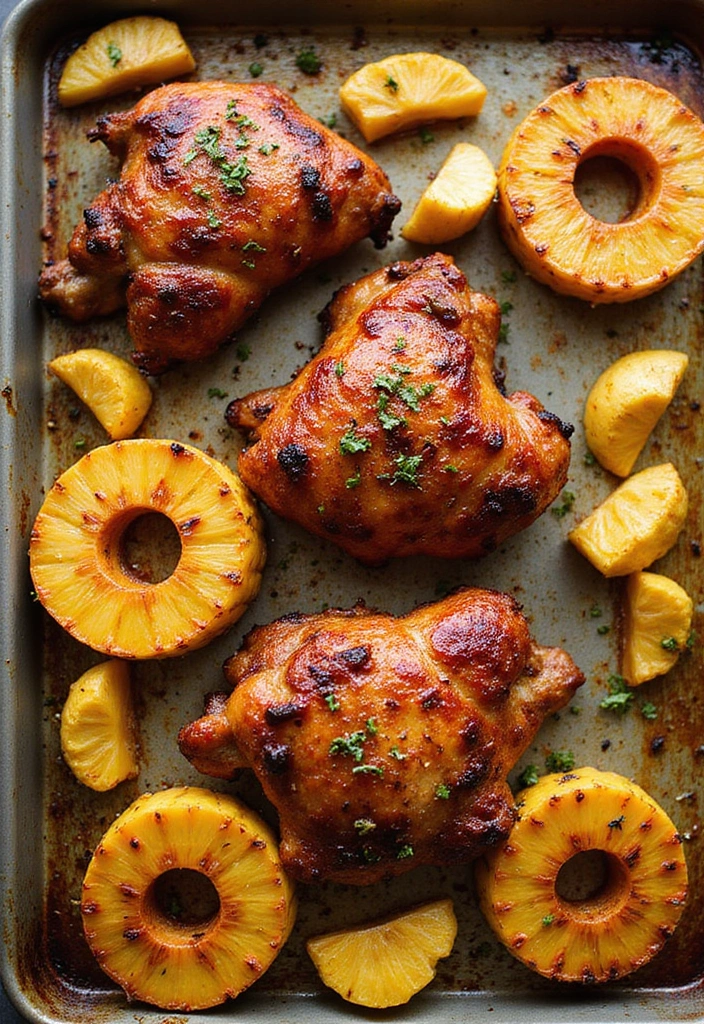 30+ Paleo Sheet Pan Recipes That Make Dinner Effortless 137 30+ Paleo Sheet Pan Recipes That Make Dinner Effortless - 21. Jerk Chicken with Roasted Pineapple