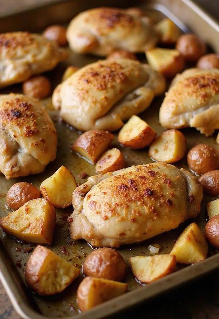 30+ Paleo Sheet Pan Recipes That Make Dinner Effortless 155 30+ Paleo Sheet Pan Recipes That Make Dinner Effortless - 23. Classic Roast Chicken and Potatoes
