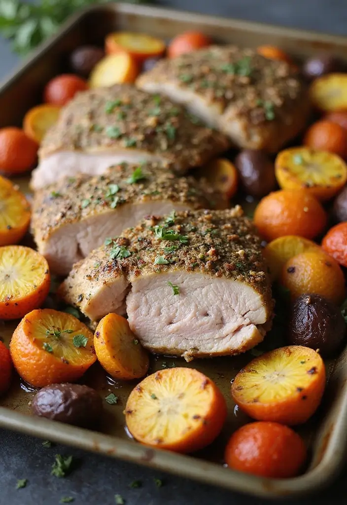 30+ Paleo Sheet Pan Recipes That Make Dinner Effortless 195 30+ Paleo Sheet Pan Recipes That Make Dinner Effortless - 29. Herb Crusted Pork Tenderloin