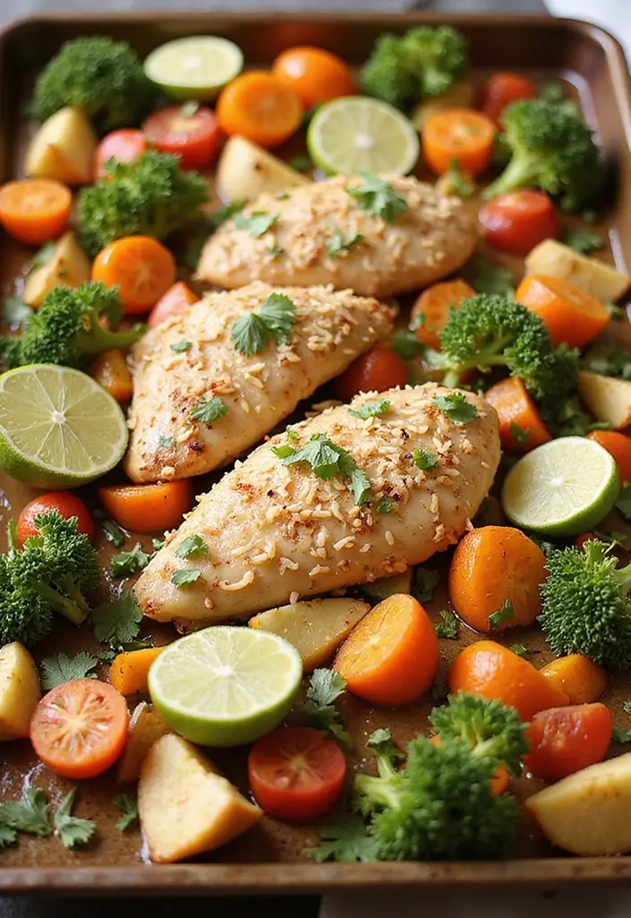30+ Paleo Sheet Pan Recipes That Make Dinner Effortless 202 30+ Paleo Sheet Pan Recipes That Make Dinner Effortless - 30. Coconut Lime Chicken